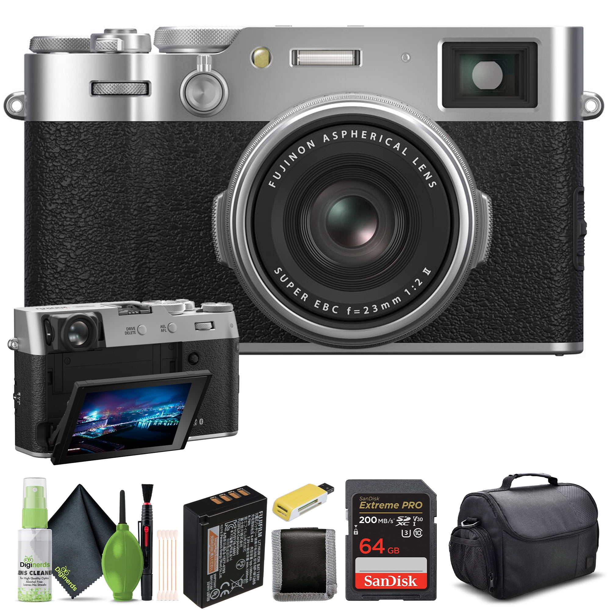 FUJIFILM X100VI Digital Camera (Black) (16821913) + 64GB Card +