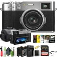 thumbnail image 1 of FUJIFILM X100VI Digital Camera (Silver) (16821822) + 64GB Card + Card Reader + NP-W126 Battery + Charger + Corel Photo Software + Case + Flex Tripod + Memory Card Wallet + Cleaning Kit + Cap Keeper, 1 of 8