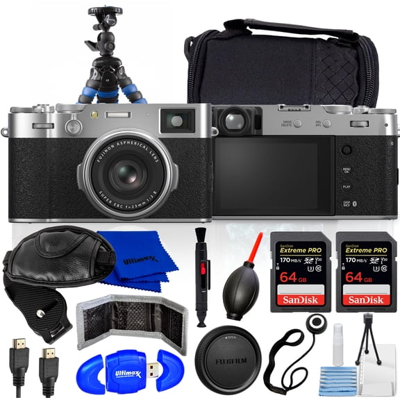 FUJIFILM X100VI Digital Camera (Silver) Bundle - Authorized Dealer w Warranty