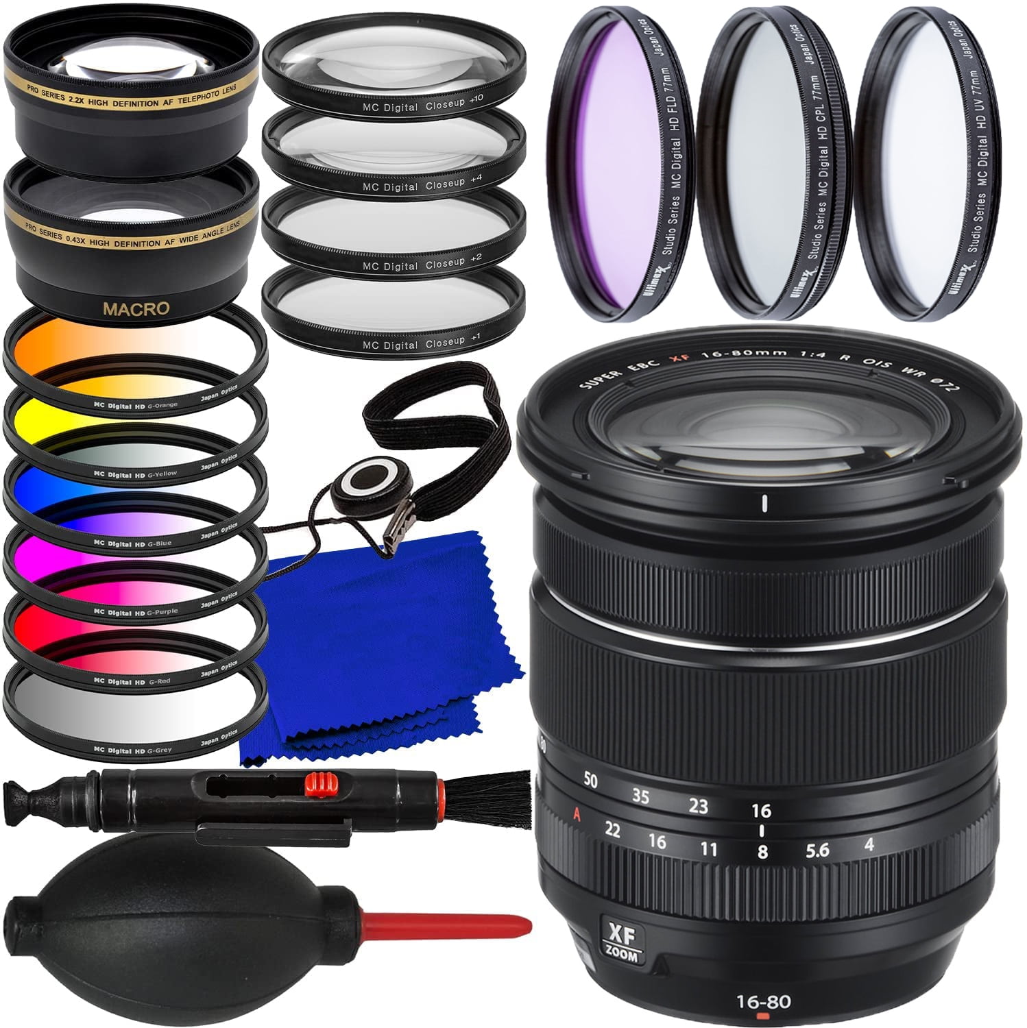 FUJIFILM XF 16-80mm f/4 R OIS WR Lens (White Box) - 20PC Accessory