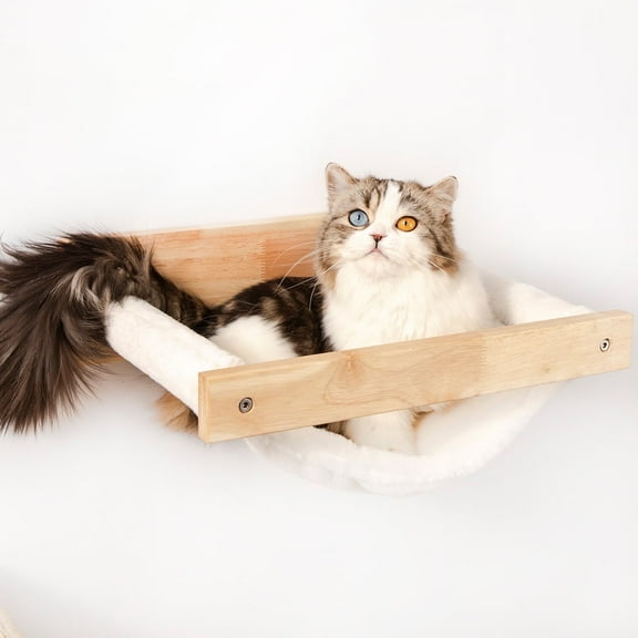 FUKUMARU Cat Hammock, Cat Wall Shelf, Climbing, White