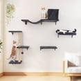 thumbnail image 1 of FUKUMARU Cat Wall Shelves Set, 4 in 1 Wooden Climbing Wall Furniture, Grey, 1 of 9
