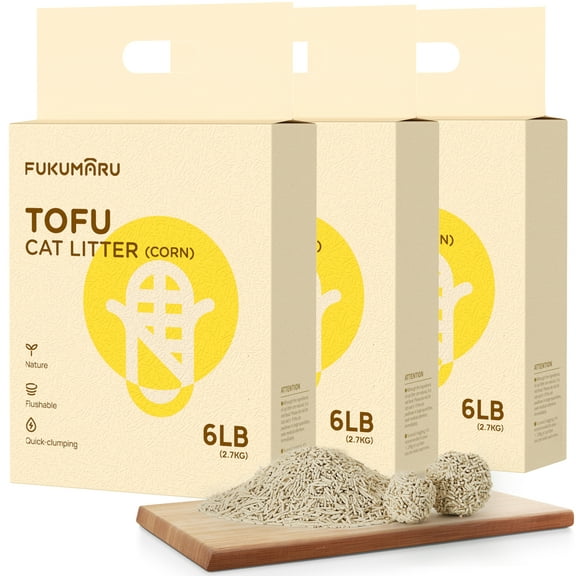 FUKUMARU Cat Litter, Natural Tofu Litter for Cats, Clumping, lightweight, 18lb