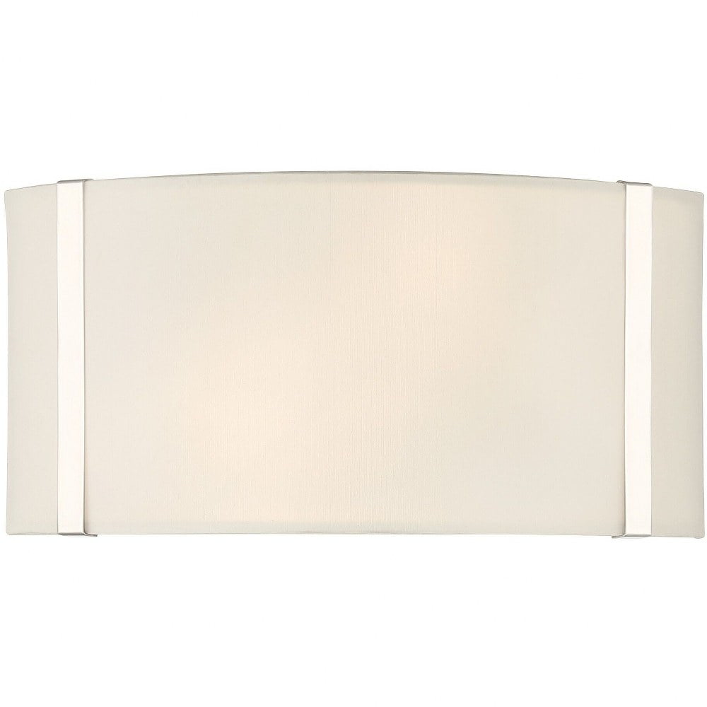 Fulton Polished Nickel Dual Silk Shade Dimmable Wall Sconce