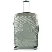 FUL Disney Textured Mickey Mouse 29in Hard Sided Rolling Luggage, Silver