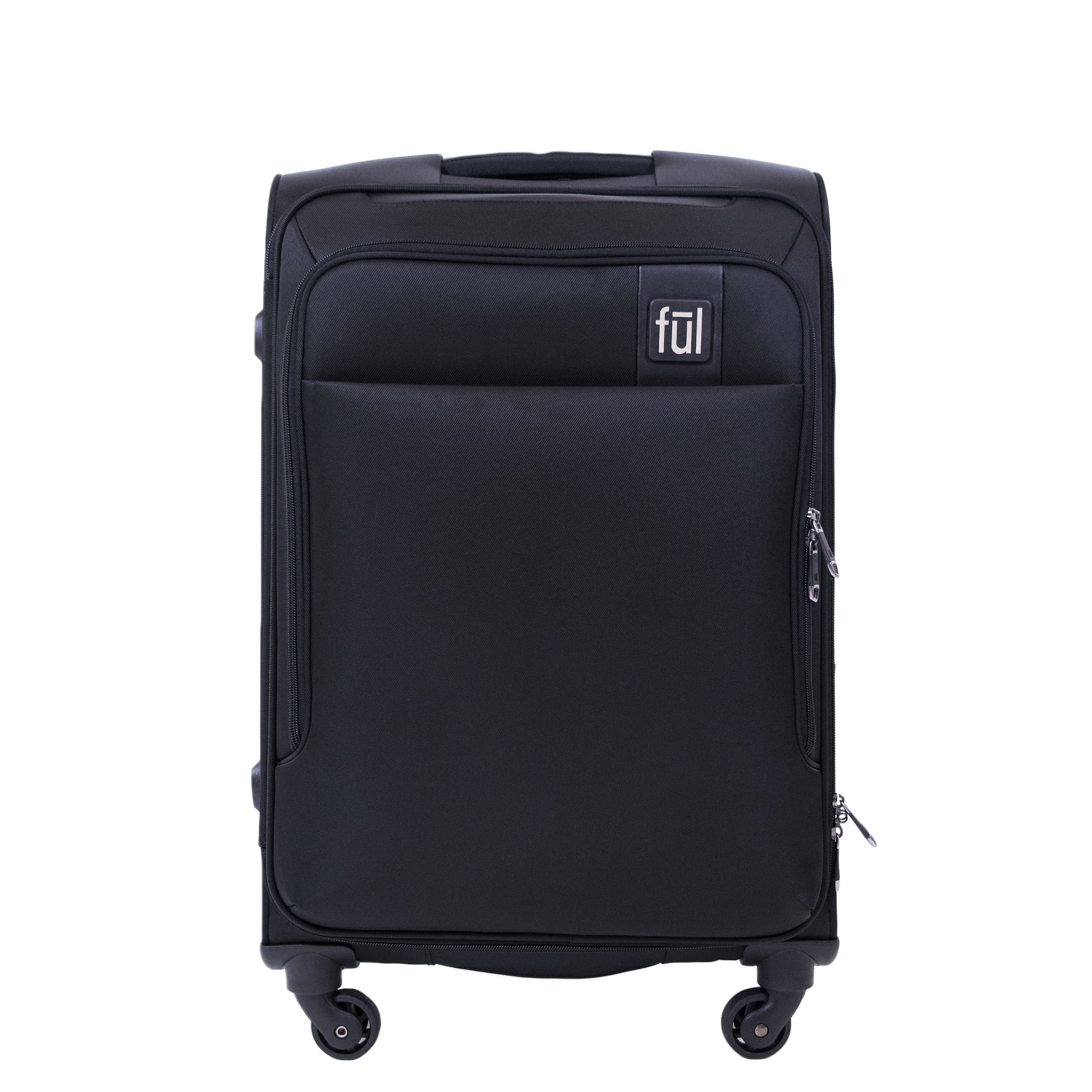 FUL Flemington 25in Soft Sided Rolling Luggage Suitcase, Black