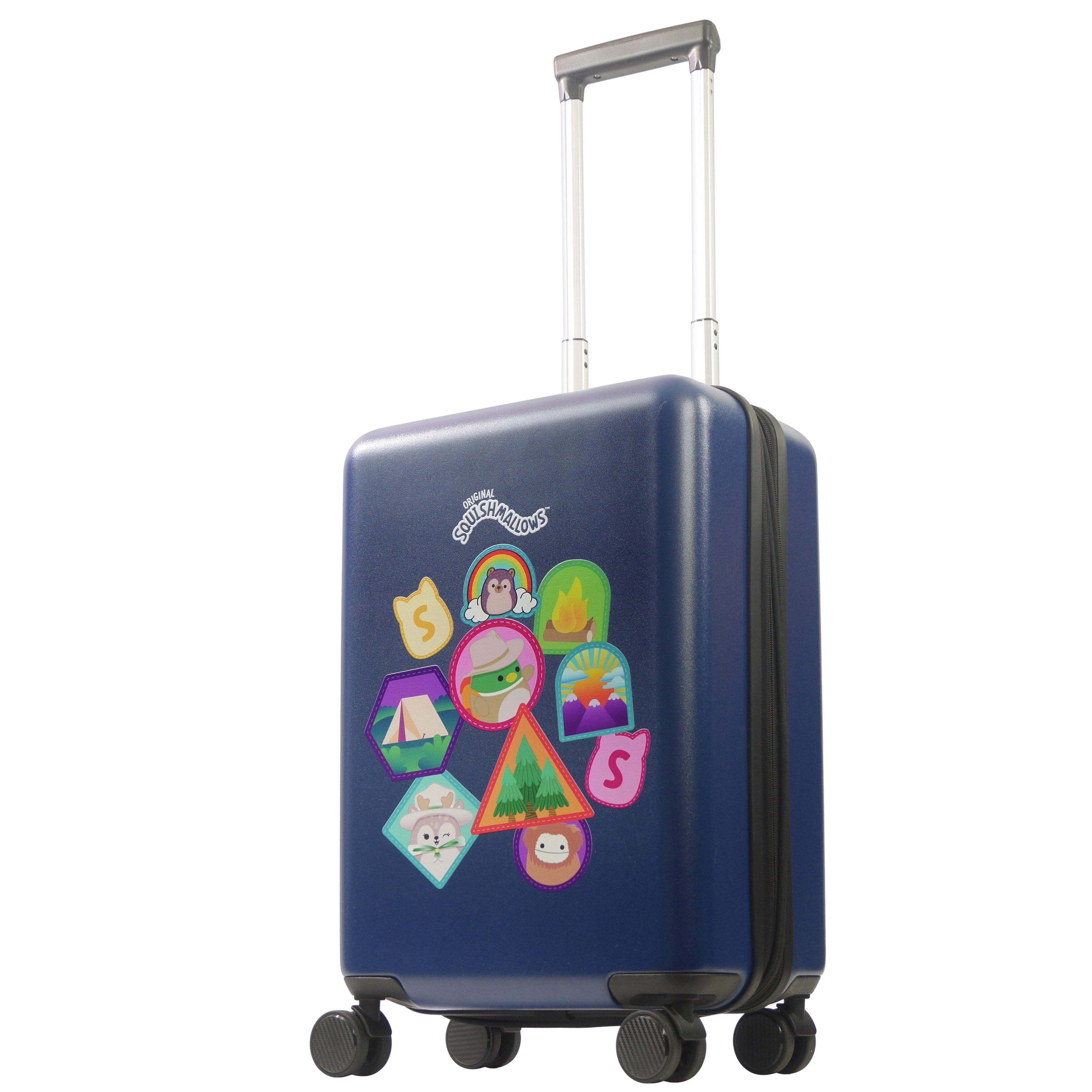 FUL Squishmallows 22.5 Inch Carry On Luggage, Hardshell Rolling Suitcase with Spinner Wheels, Blue