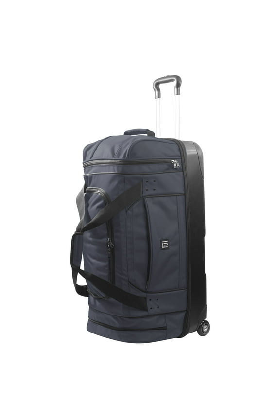 Workhorse 30-Inch Rolling Duffel Bag, Split-Level Travel Luggage with Hardshell Base and Wheels, Navy