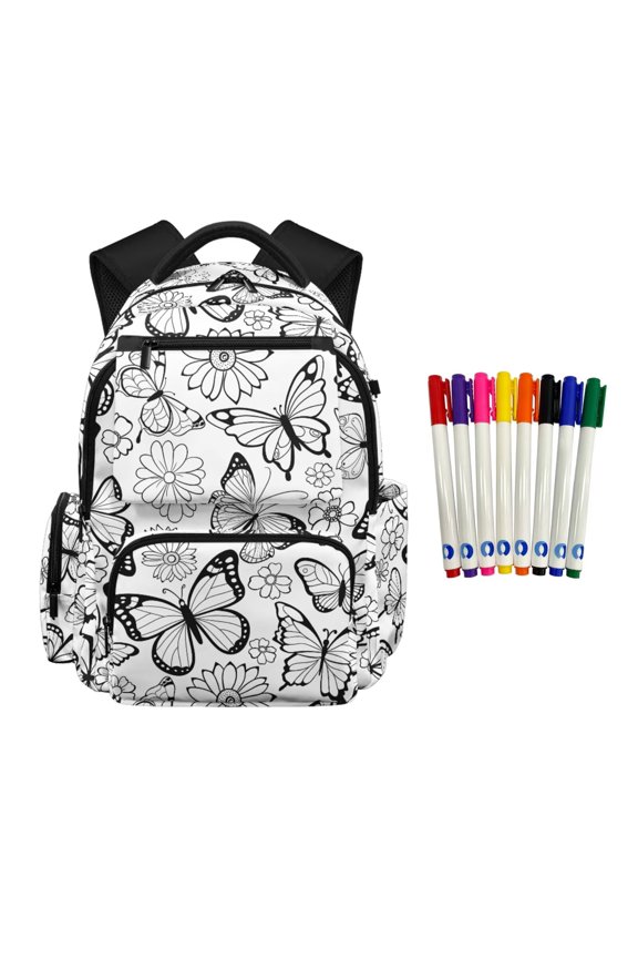 FULALDOLG Crafts Coloring Backpack for Kids Girls Color Your Own Capybara Bookbag DIY Hand Painted School Bag with 8 Fabric Markers