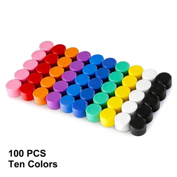 FULANDL 100 Refrigerator Magnets, 10 Colors, Colorful Storage Cabinet Magnets, Small Round Decorative Magnetic Pins for Whiteboards,Kitchen,Office