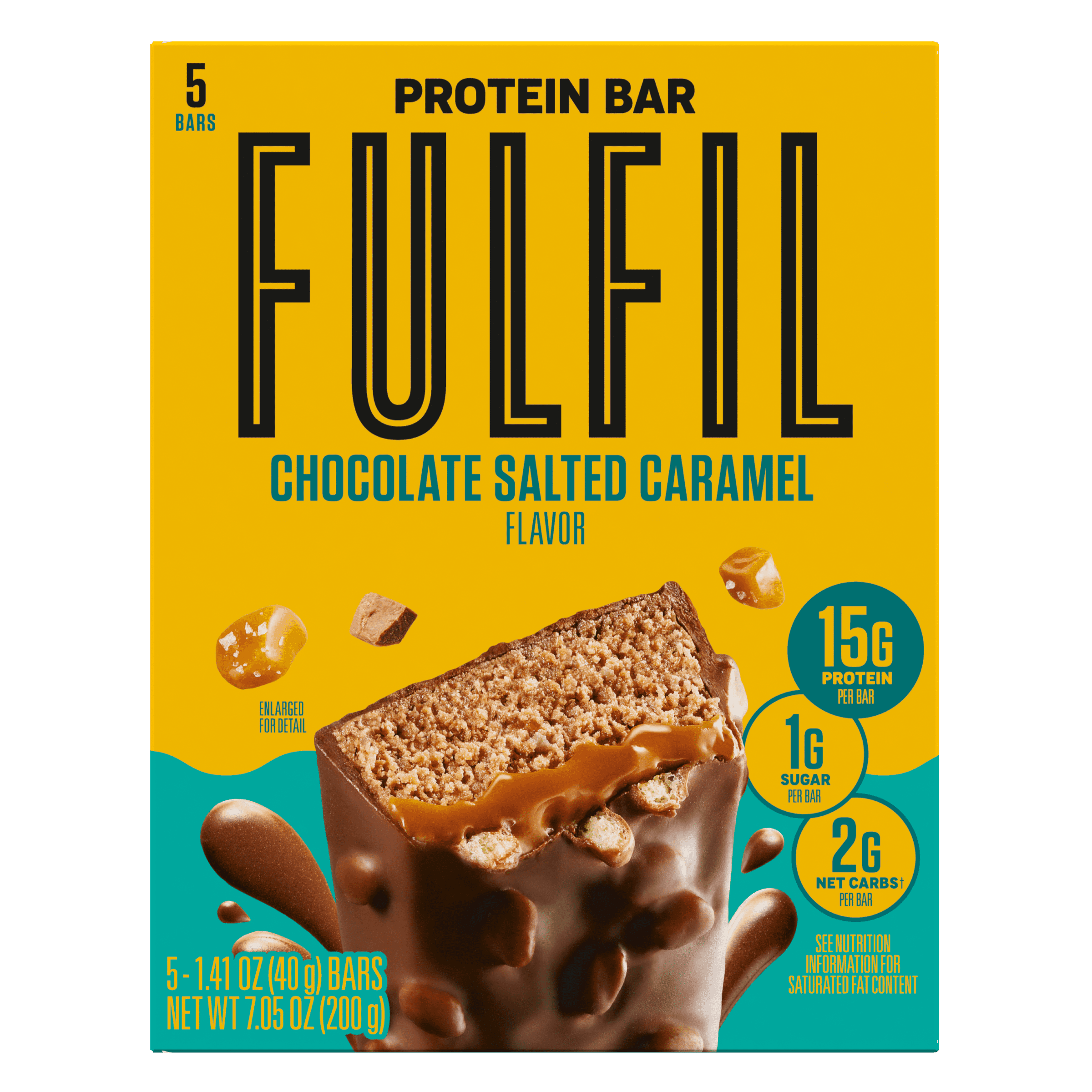 Fulfil Chocolate Salted Caramel Flavored Protein Bars, 1.41 oz (5 Count)