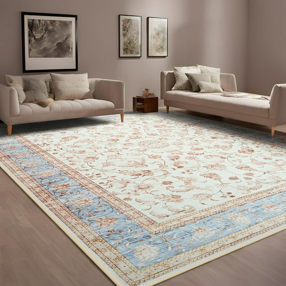 FULIE 6'x9'Area Rugs Soft Bohemian Area Rugs for Living Room Bedroom Modern Decor Carpet,Beige