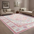 thumbnail image 1 of FULIE Bohemian Area Rug 5'x8'Rug Machine Washable for Living Room/Dining Room/Bedroom,Pink, 1 of 8