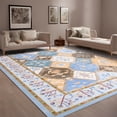 thumbnail image 1 of FULIE Rug for Living Room Washable Non-slip Area Rug,4'x6'Rug,Blue/Orange, 1 of 7