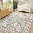 thumbnail image 1 of FULIE Rugs 5'x8'Soft Boho Rug Foldable Carpet Non-Slip Rug for Living Room,Pink, 1 of 7