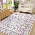 thumbnail image 1 of FULIE Rugs 5'x8'Soft Boho Rug Foldable Carpet Non-Slip Rug for Living Room,Purple, 1 of 7