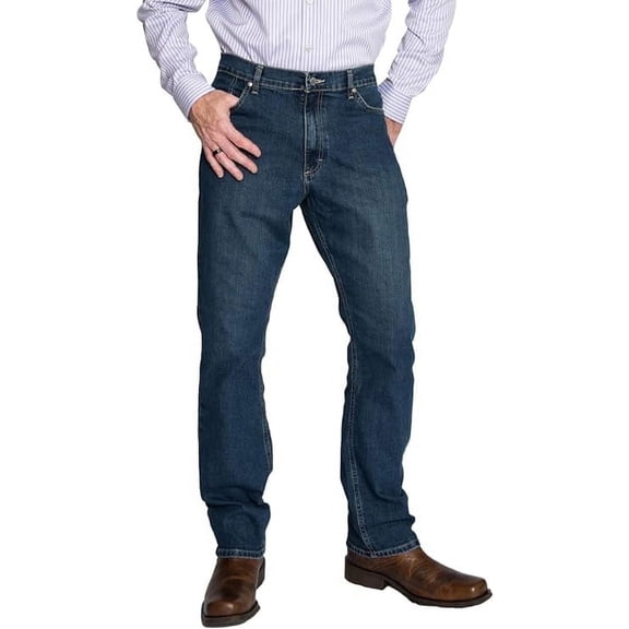 FULL BLUE 5 Pocket Denim Jeans, Regular Fit, Performance Stretch, Blue-Black, 32x34
