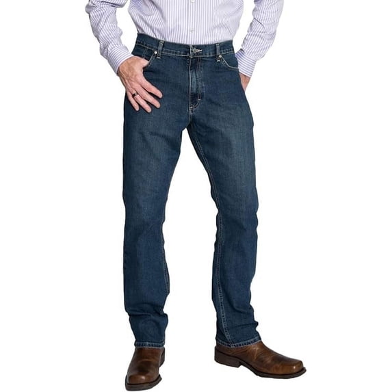 FULL BLUE 5 Pocket Denim Jeans, Regular Fit, Performance Stretch, Blue-Black, 33x30