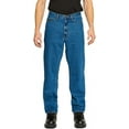 thumbnail image 1 of FULL BLUE 5 Pocket Denim Jeans, Straight Legs, Sits At Waist, Relaxed Thighs, Light Wash, 33x30, 1 of 7