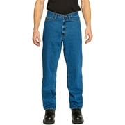 FULL BLUE 5 Pocket Denim Jeans, Straight Legs, Sits At Waist, Relaxed Thighs, Light Wash, 36x30