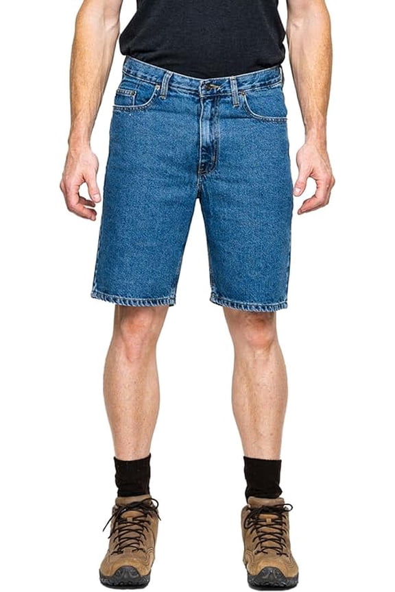 5 Pocket Denim Shorts, Regular Fit, Medium Wash, Size 46