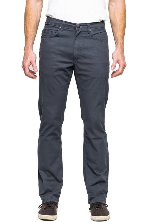 5 Pocket Twill Pants, Regular Fit, Performance Stretch, Grey, 35x30