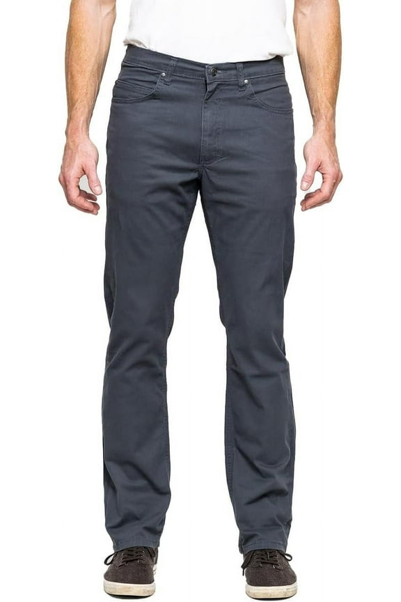 5 Pocket Twill Pants, Regular Fit, Performance Stretch, Grey, 42x28