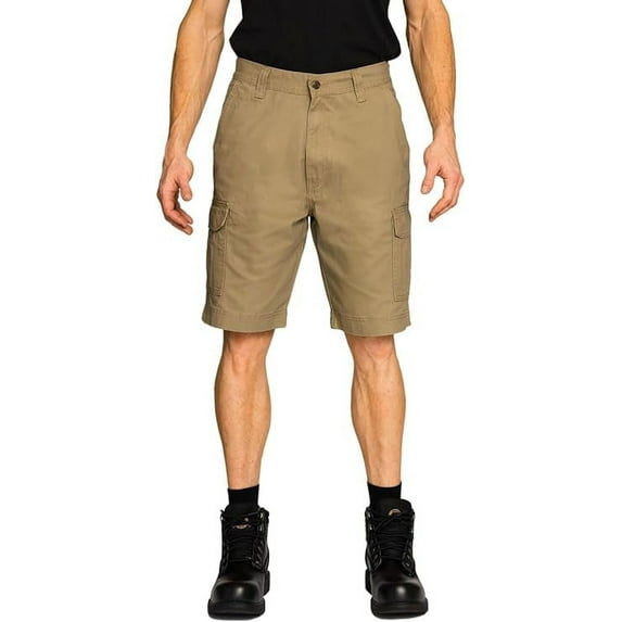 FULL BLUE Cargo Twill Shorts, Regular Fit, Khaki, Size 34
