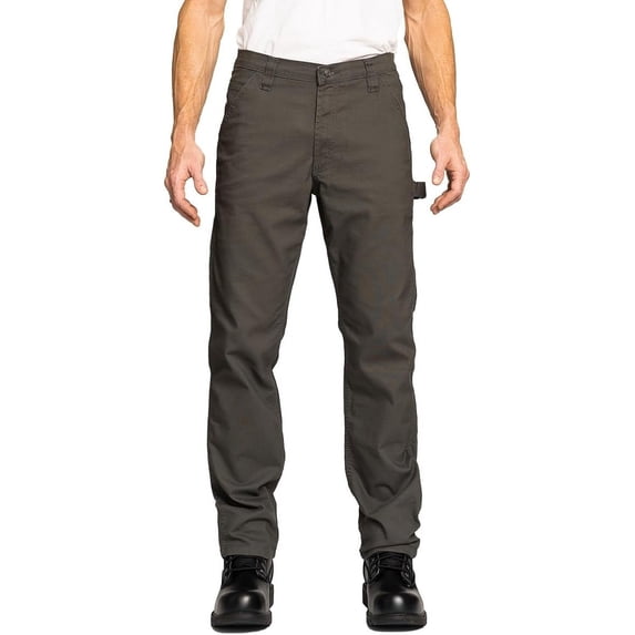 FULL BLUE Carpenter Canvas Pants, Regular Fit, Performance Stretch, Utility Pocket & Hammer Loop, Grey, 30x32