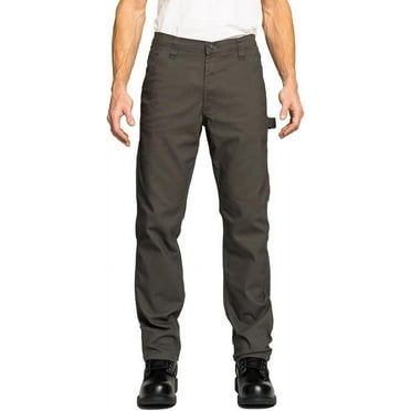 FULL BLUE Carpenter Canvas Pants, Regular Fit, Performance Stretch, Utility Pocket & Hammer Loop, Grey, 34x30