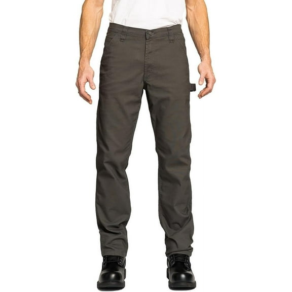 FULL BLUE Carpenter Canvas Pants, Regular Fit, Performance Stretch, Utility Pocket & Hammer Loop, Grey, 36x32