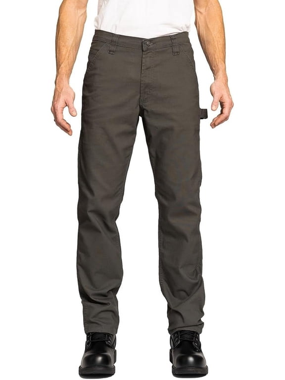 Carpenter Canvas Pants, Regular Fit, Performance Stretch, Utility Pocket & Hammer Loop, Grey, 46x30