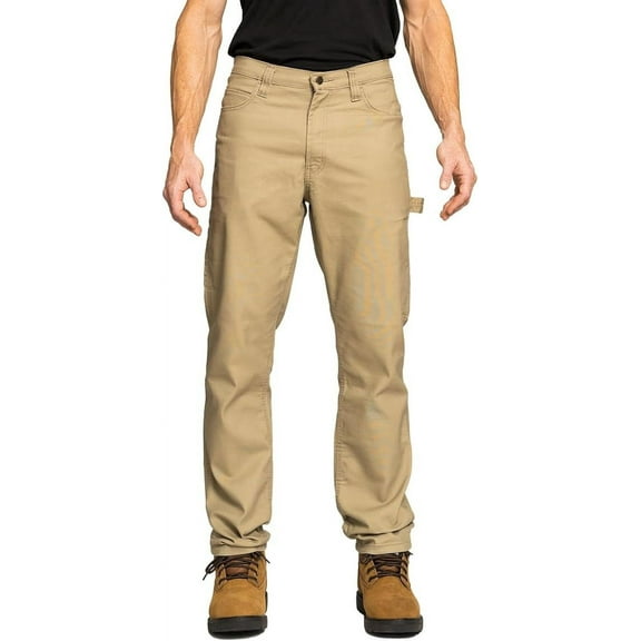 FULL BLUE Carpenter Canvas Pants, Regular Fit, Performance Stretch, Utility Pocket & Hammer Loop, Khaki, 40x34