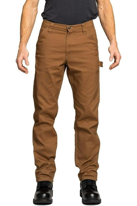 Carpenter Canvas Pants, Regular Fit, Performance Stretch, Utility Pocket & Hammer Loop, Rust, 34x30