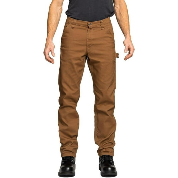 FULL BLUE Carpenter Canvas Pants, Regular Fit, Performance Stretch, Utility Pocket & Hammer Loop, Rust, 38x30