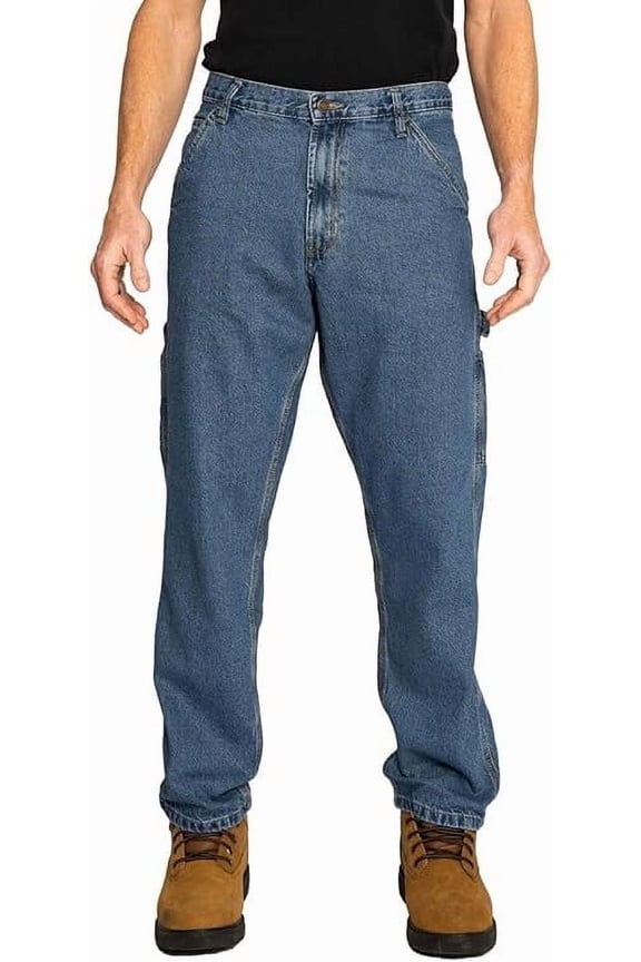 Carpenter Denim Jeans, Relaxed Fit, Utility Pocket & Hammer Loop, Light Wash, 36x32