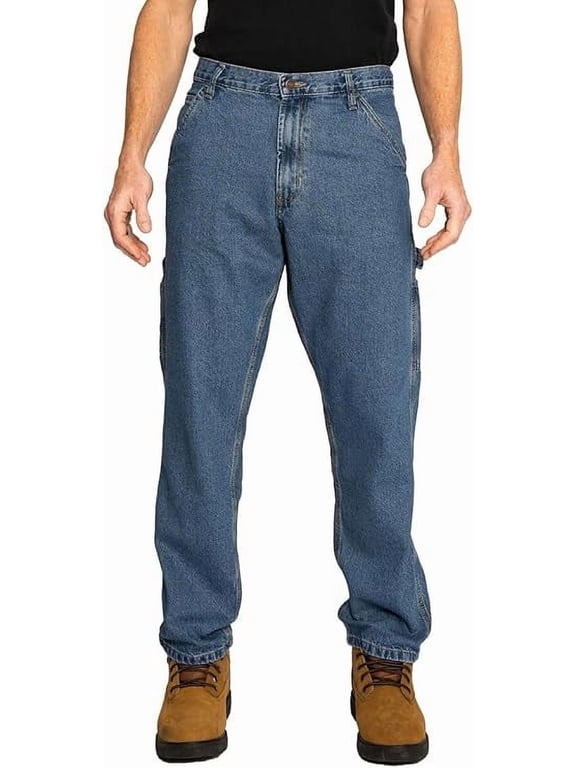 Carpenter Denim Jeans, Relaxed Fit, Utility Pocket & Hammer Loop, Light Wash, 36x32