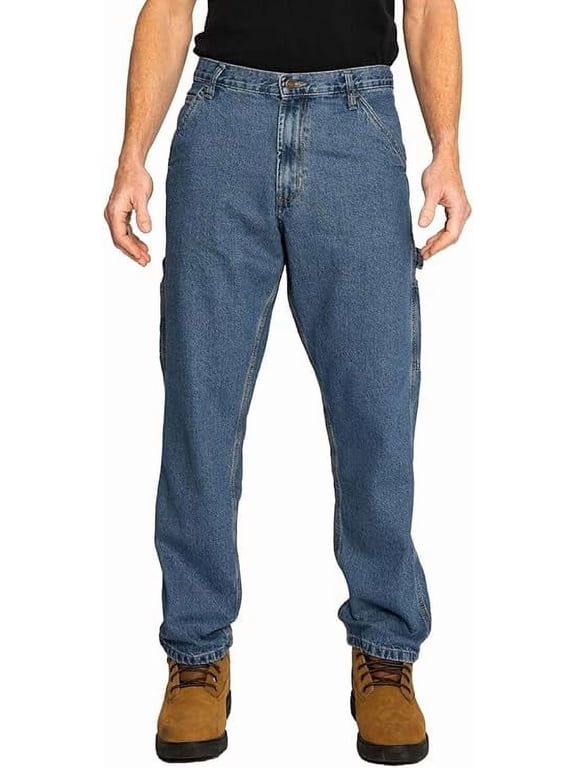 Carpenter Denim Jeans, Relaxed Fit, Utility Pocket & Hammer Loop, Light Wash, 58x28