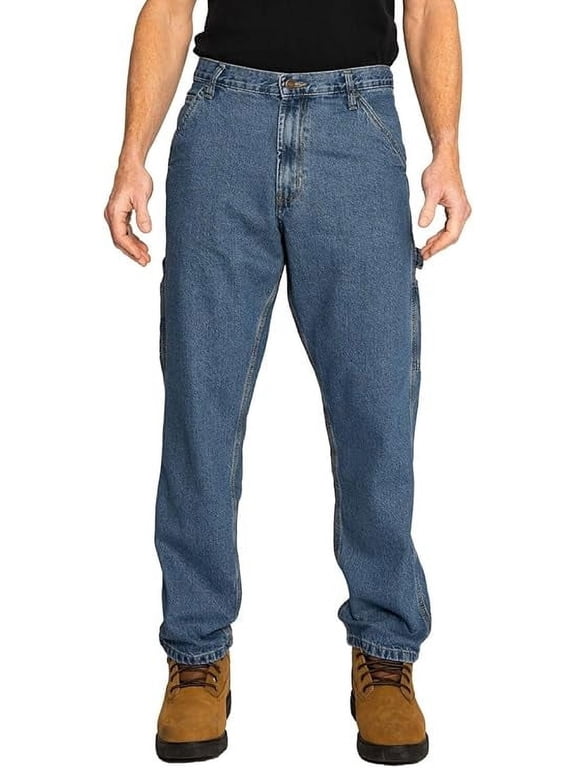 Carpenter Denim Jeans, Relaxed Fit, Utility Pocket & Hammer Loop, Light Wash, 52x30