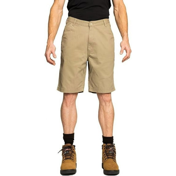 FULL BLUE Cell Phone Pocket Canvas Shorts, Performance Stretch, Regular Fit, Khaki, Size 52