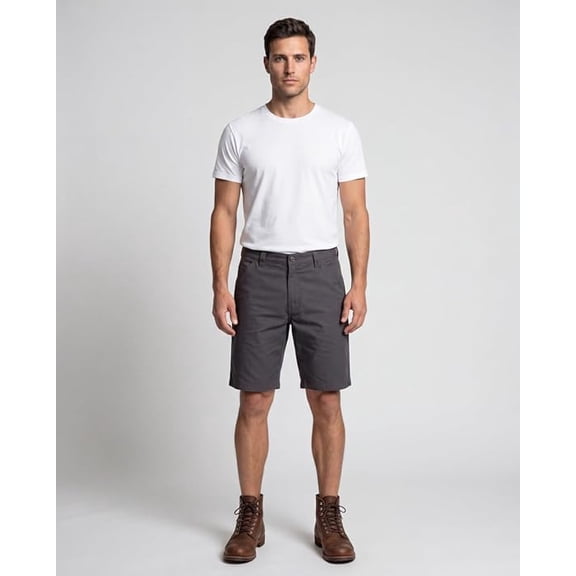 FULL BLUE Work Shorts, Cell Phone Pocket, Performance Stretch, Ripstop, Water Repellent, Grey, Size 38