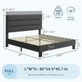 thumbnail image 1 of FULL Bed Frame Platform Bed with Adjustable Headboard, Linen Fabric Upholstered and Wooden Slats Support, Heavy Duty Mattress Foundation, No Box Spring Needed, Easy Assembly, Grey, 1 of 8