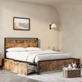 thumbnail image 1 of FULL Bed Frame with 4 Storage Drawers and Headboard, Metal Platform Bed with Large Storage Space, No Box Spring Needed, Noise Free, 1 of 7