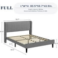 thumbnail image 1 of FULL Bed Frame with Headboard, Upholstered Bed Frame with Wood Slats, Sturdy Support Feet, No Box Spring Needed, Easy Assembly, Light Gray, 1 of 8