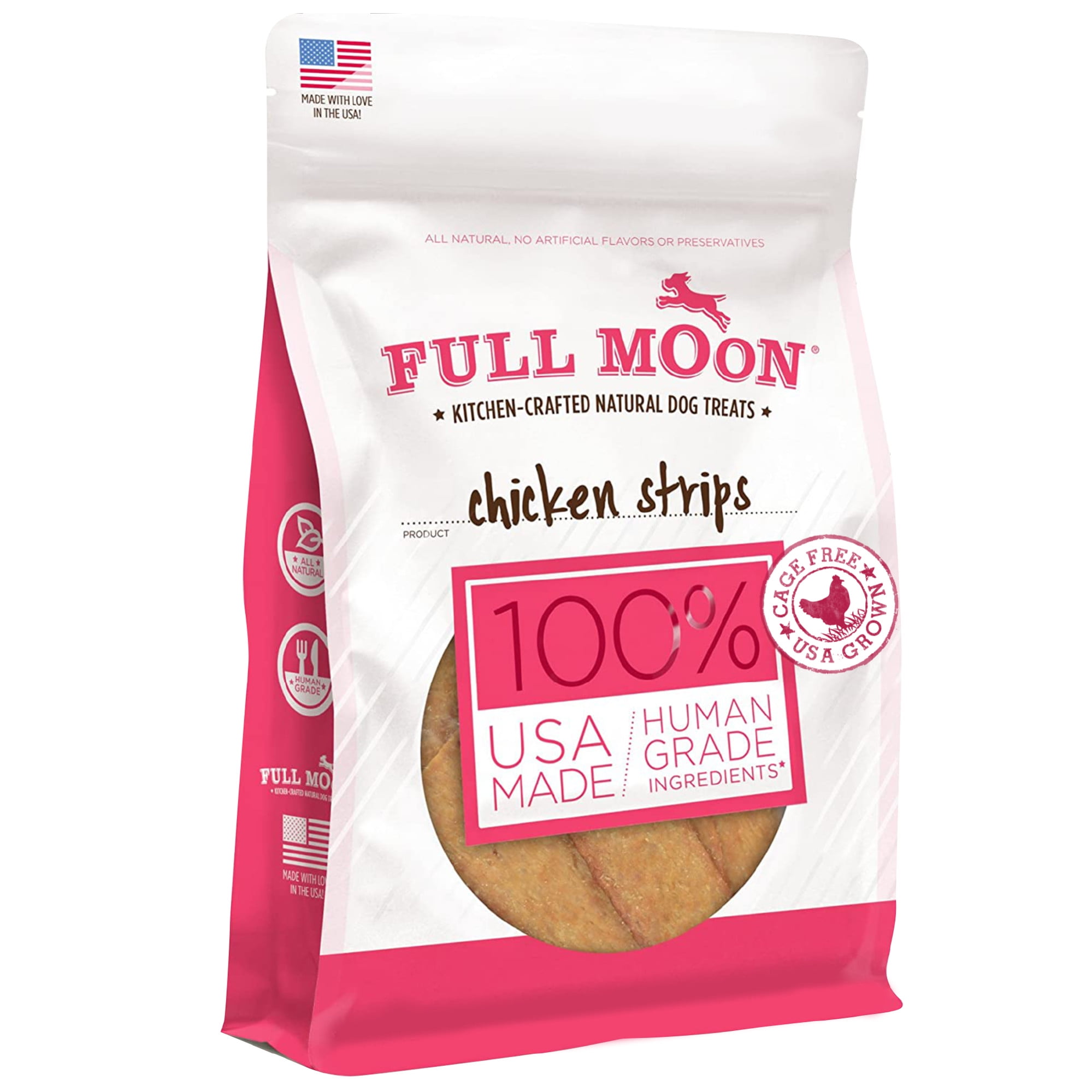 FULL MOON® All Natural Human Grade Dog Treats, Chicken Strips, 6 Ounce