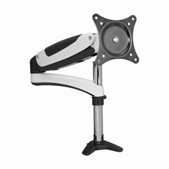 Full-Motion Easy Access Single Monitor Desk Mount, White