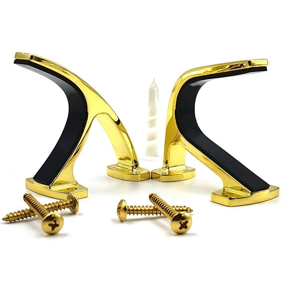 FULLBOW Gun Rack for Wall, Brass Gun Hook, Rifle Wall Mount, Hang Most of Firearms on Wall, Gold, 1 Pair