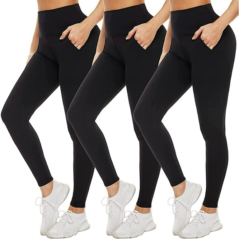 FULLSOFT 3 Pack Leggings for Women Non See Through-Workout High