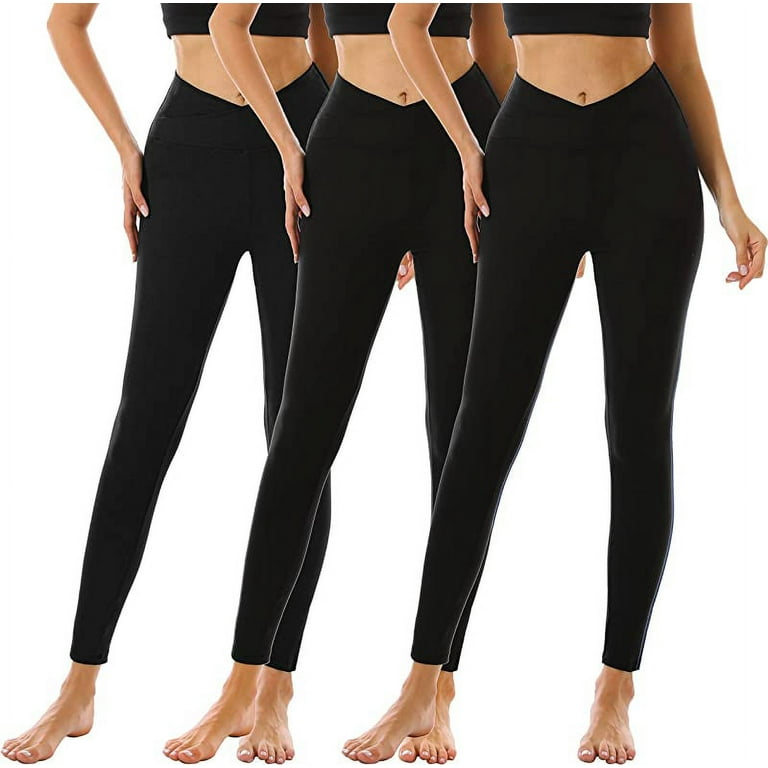 FULLSOFT 3 Pack Leggings for Women Non See Through-Workout High Waisted  Tummy Control Running Yoga Pants 