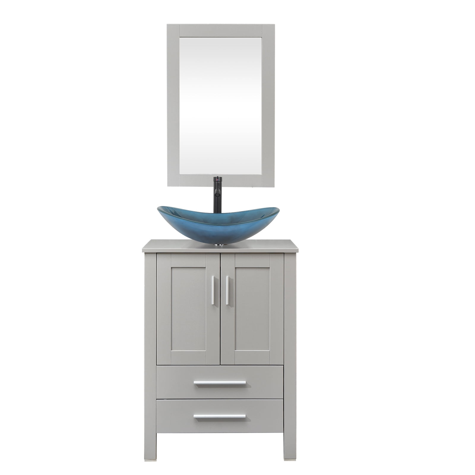 FULLWATT 24 in Modern Bathroom Vanity Cabinet, Ample Storage, Mirror ...